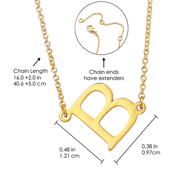 Sideways18K ゴールド メッキ 可憐な小さなイニシャル ネックレス AZ アルファベット文字ペンダント モノグラム ネーム ネックレス