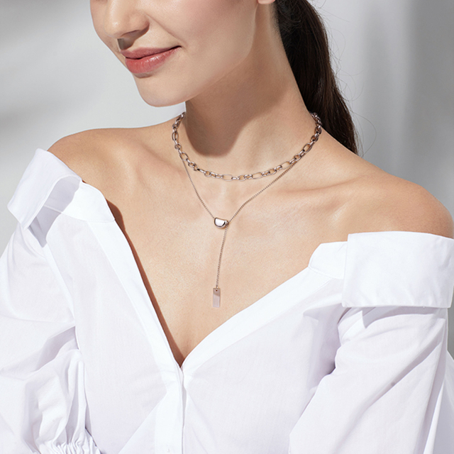 ステンレス鋼二層キューバチェーンネックレスサプライヤー 