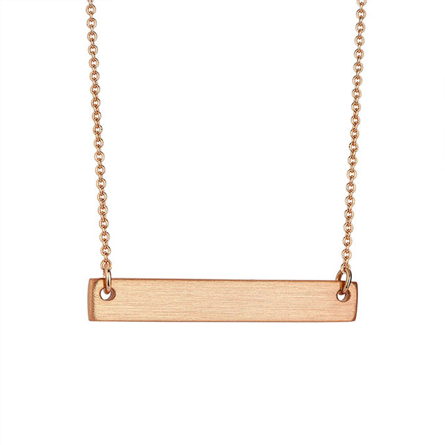 パーソナライズまたはブランクバー真鍮カスタムネームネックレスは、単語の文字を彫刻することができますジュエリー