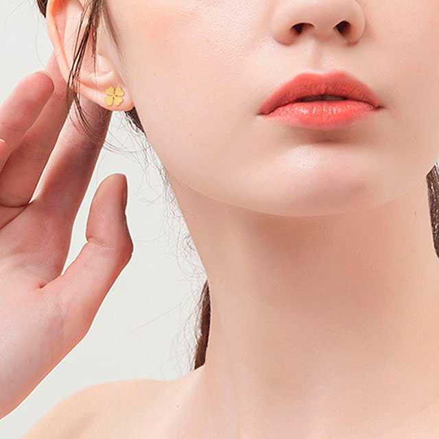 パーソナライズされたシャムロック幸運のチャーム四葉のクローバーペンダントイヤリング