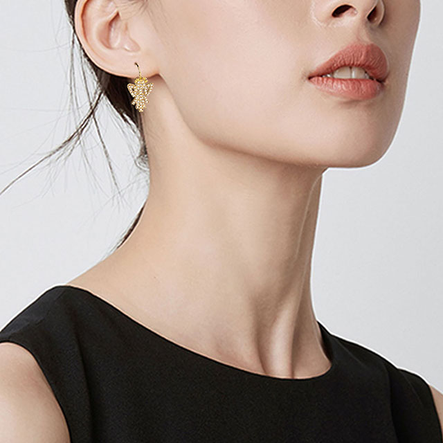 ラインストーンクリスタルクリスマスイヤリングクリスマスジュエリー冬ホリデーギフト