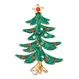 卸売ヴィンテージクリスマスツリーブローチファッションクリスマスジュエリーホリデーギフト