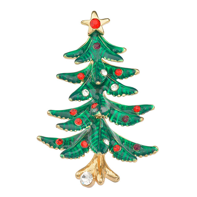 卸売ヴィンテージクリスマスツリーブローチファッションクリスマスジュエリーホリデーギフト