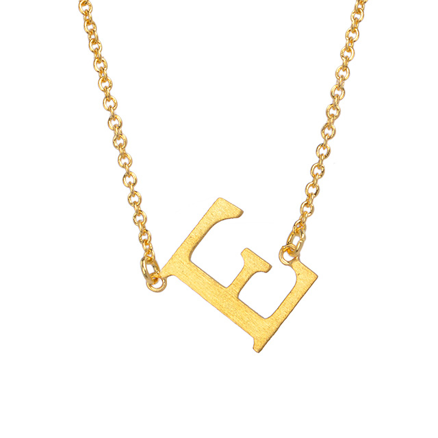 Sideways18K ゴールド メッキ 可憐な小さなイニシャル ネックレス AZ アルファベット文字ペンダント モノグラム ネーム ネックレス