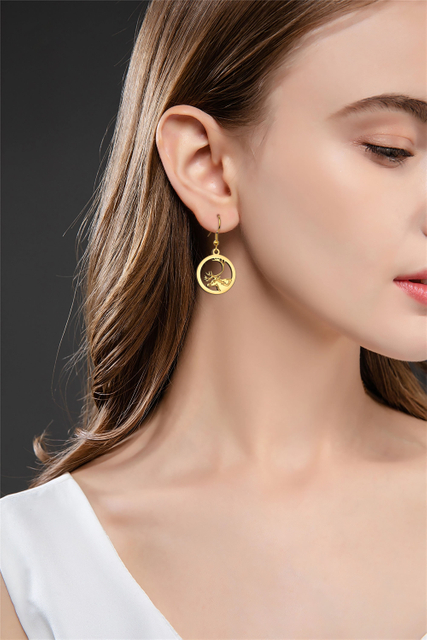 動物の切り抜きチャーム クマ ヘラジカ ヤ​​ギ 鹿 ヘラジカ イヤリング