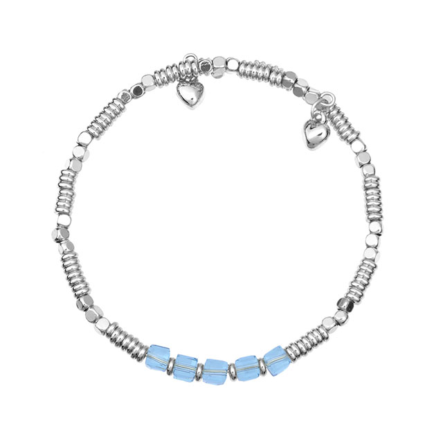 上品なシルバーメッキビーズブレスレット、女性用、積み重ね可能なクリスタルジェムストーンビーズストレッチブレスレット、女性、ガールズ、ジュエリーギフト用。