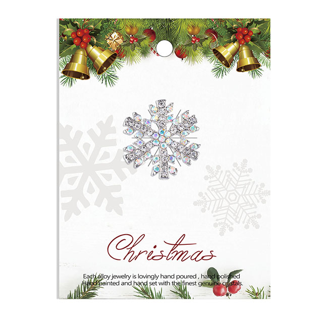 クリスマススノーフレークブローチ女性用クリスマスクリスタルブローチピンセット女の子男性用クリスマスジュエリーギフト家族への