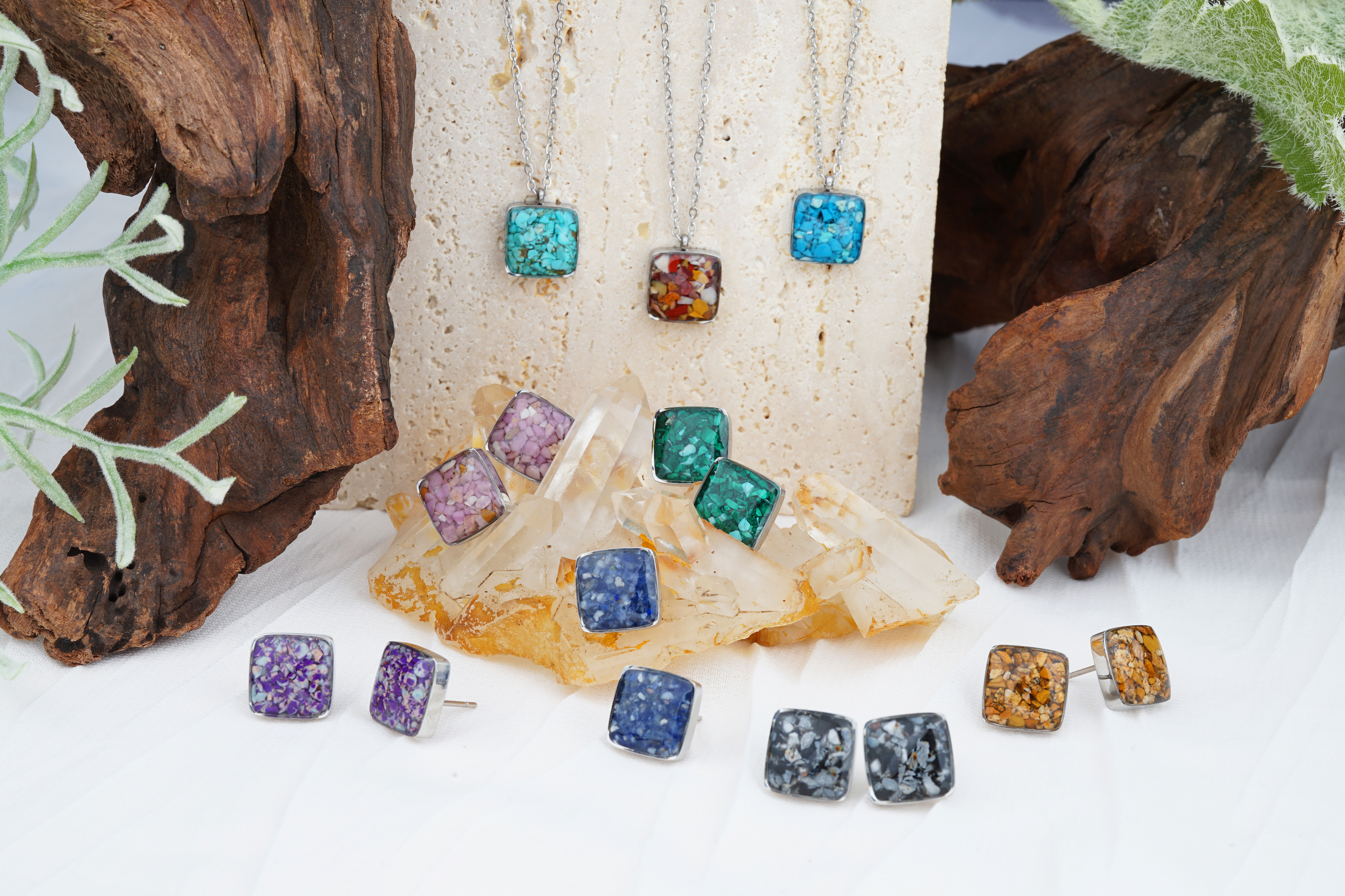 1107_ストーンスクエアネックレス+E