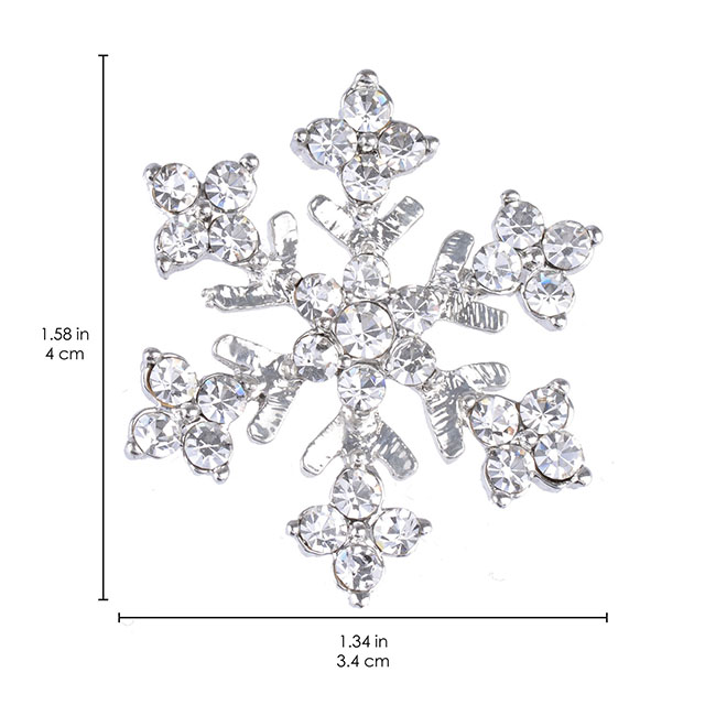 クリスマススノーフレークブローチ女性用クリスマスクリスタルブローチピンセット女の子男性用クリスマスジュエリーギフト家族への