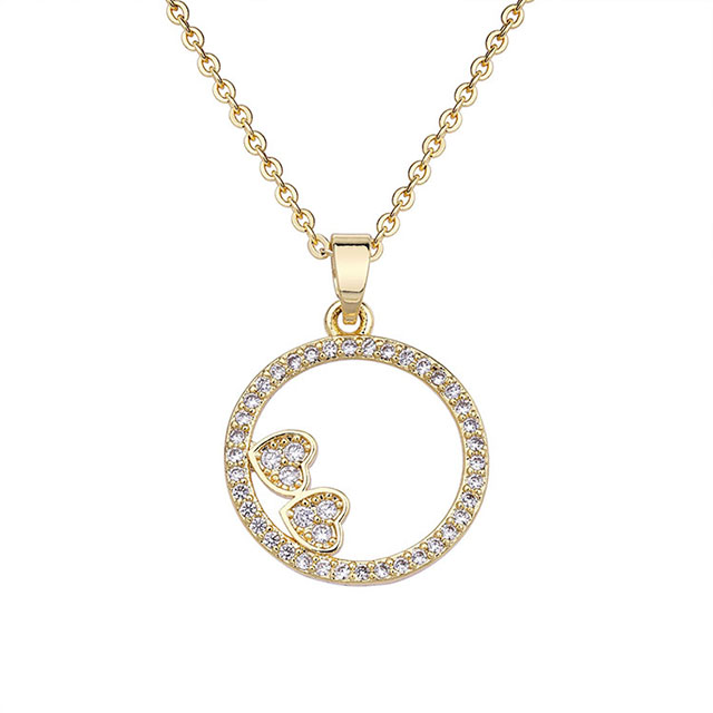 キュービックジルコニア ハートネックレス 女性用 シルバー ゴールドメッキ 可憐なインフィニティ ラブ ハート ペンダント ネックレス ガールフレンド 妻 女の子 誕生日 バレンタインデー 母の日 ギフト ジュエリー