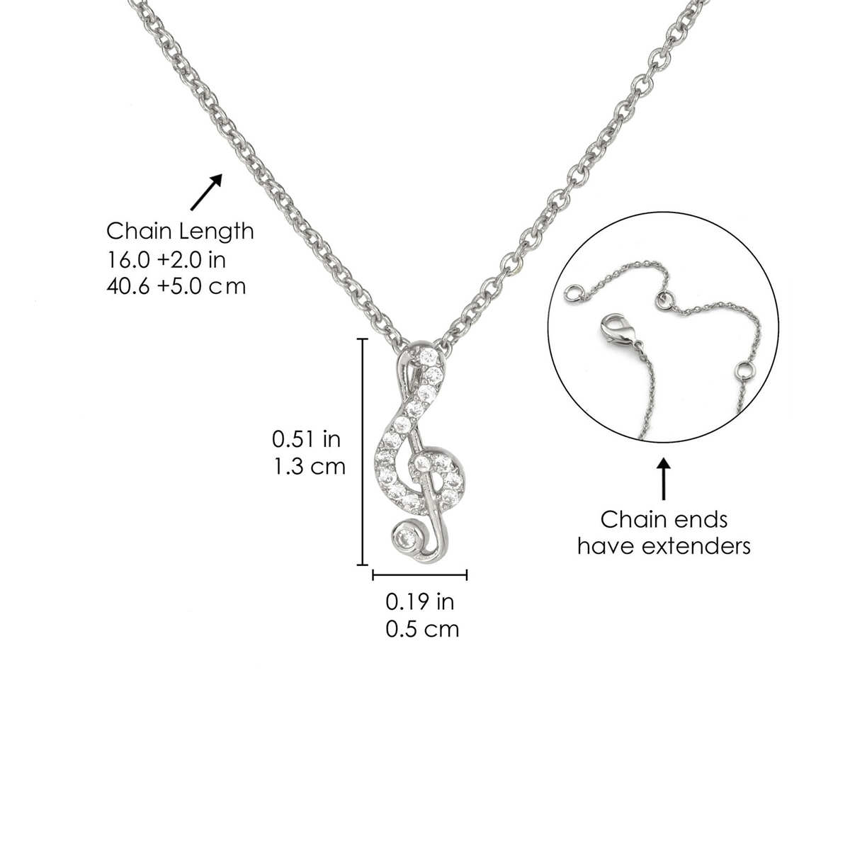 スピリット用の音楽シンボルペンダントネックレス