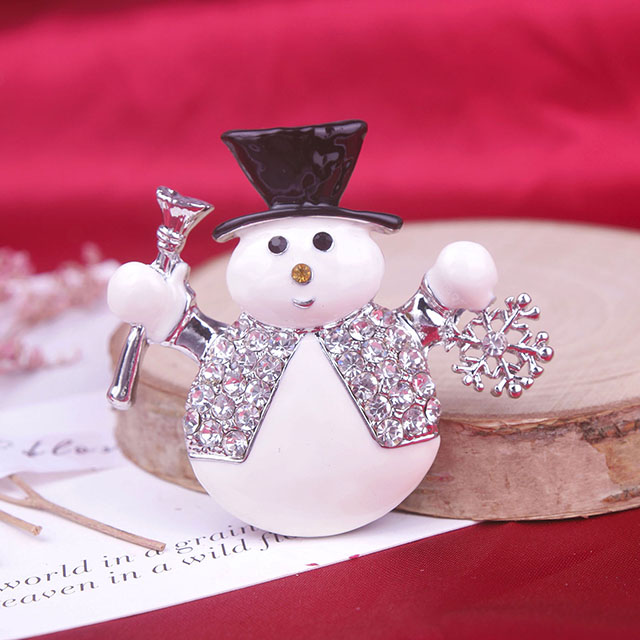 クリスマス雪だるまブローチピン レディース ガールズ クリスタル ラインストーン パール エナメル クリスマス ブローチとピン かわいい ファッション ブローチピン クリスマス ジュエリー パーティー ホリデー ギフト