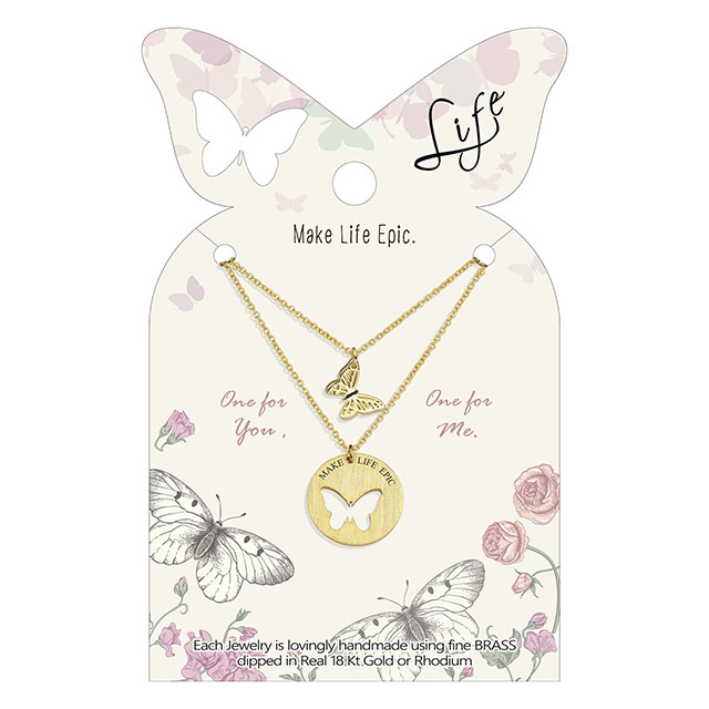 2 個の蝶のネックレス女性ガールズゴールドメッキ蝶マッチングネックレス親友母娘蝶カットアウトペンダントネックレス 