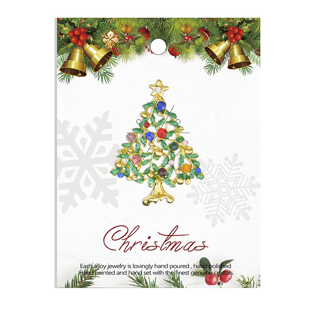 卸売ヴィンテージクリスマスツリーブローチファッションクリスマスジュエリーホリデーギフト