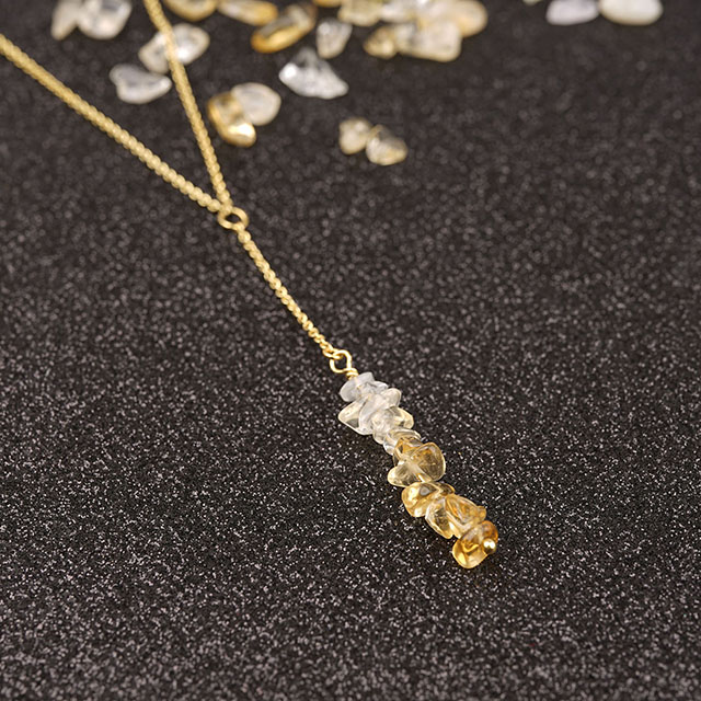 宝石のネックレス女性のためのゴールドメッキクリスタルストーンビーズネックレスペンダント可憐なチョーカーネックレス女の子のためのジュエリーギフト