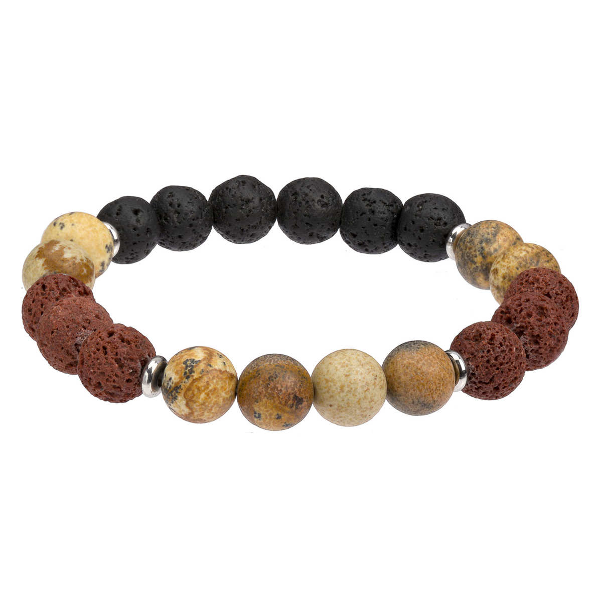 アロマセラピーとエッセンシャル オイルのブレスレット溶岩石ピクチャー ジャスパー