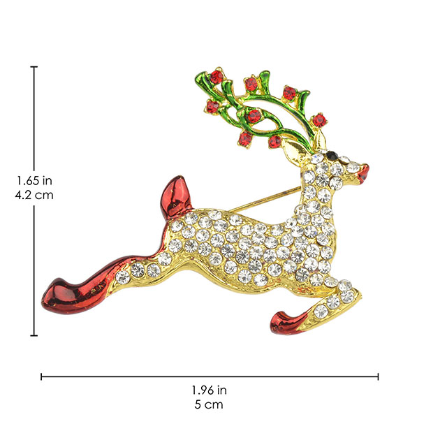 ファッション クリスマス ジュエリー ホリデー ギフト カラフル エナメル かわいい 鹿 ブローチ 