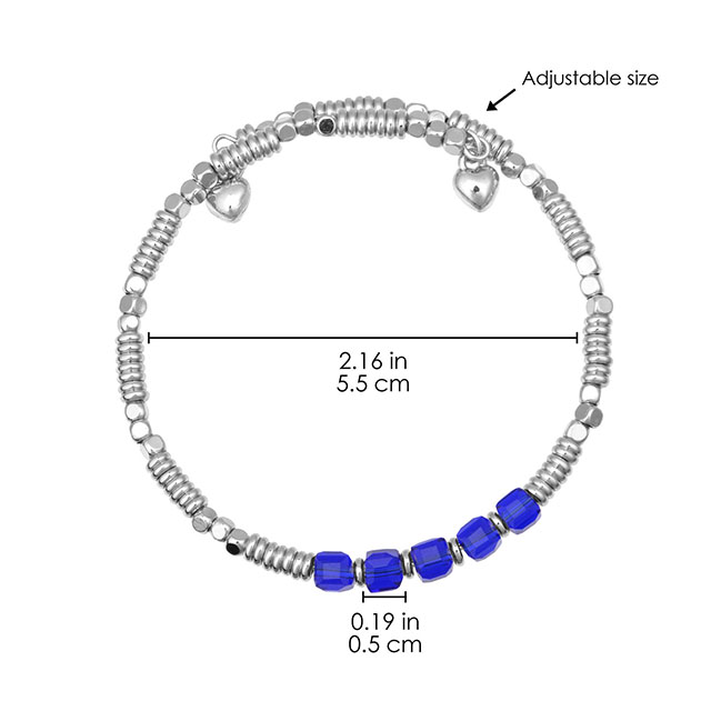 上品なシルバーメッキビーズブレスレット、女性用、積み重ね可能なクリスタルジェムストーンビーズストレッチブレスレット、女性、ガールズ、ジュエリーギフト用。