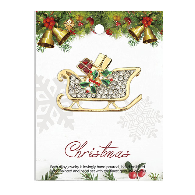 クリスタル ラインストーン ブローチ クリスマス ジュエリー ホリデー ギフト