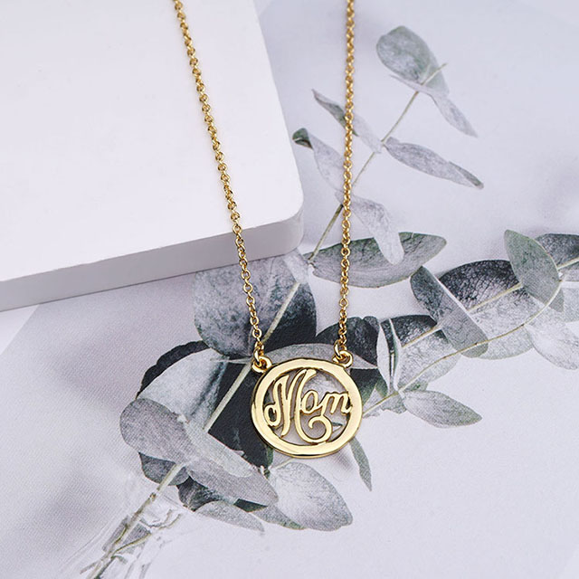 ママネックレス 女性用 シルバー ゴールドメッキ キュービックジルコニア サークル ペンダント ネックレス ジュエリーギフト 母親 妻 おばあちゃん 誕生日 母の日 娘、息子、子供からのママギフト