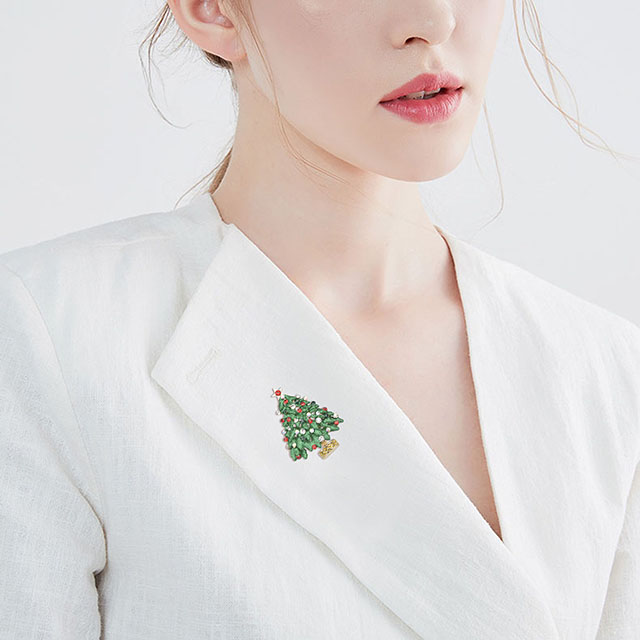 ヴィンテージ クリスマス ツリー ブローチ ファッション クリスマス ジュエリー 