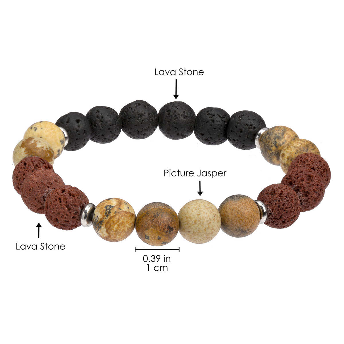 アロマセラピーとエッセンシャル オイルのブレスレット溶岩石ピクチャー ジャスパー