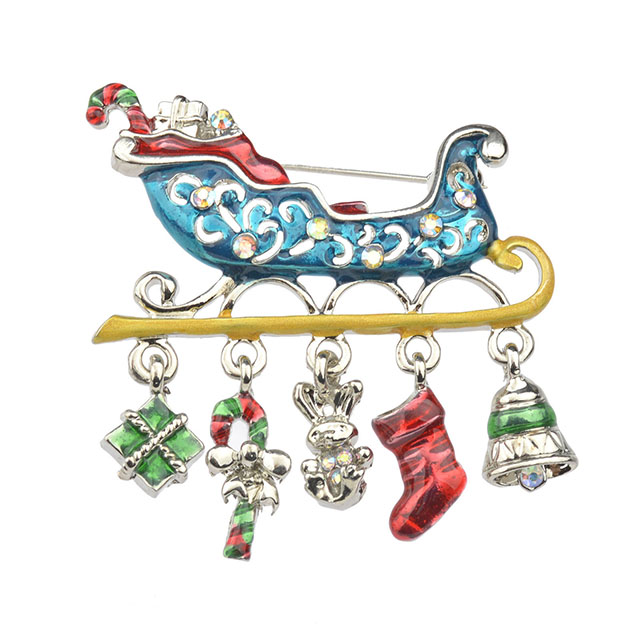 クリスタル ラインストーン ブローチ クリスマス ジュエリー ホリデー ギフト