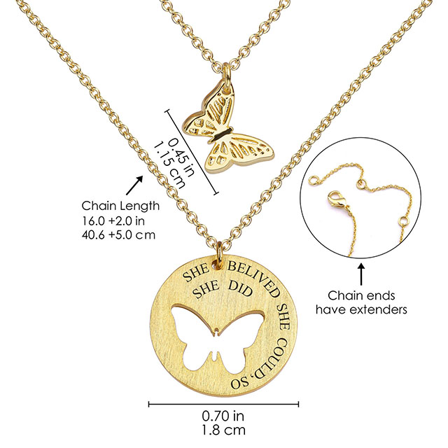 2 個の蝶のネックレス女性ガールズゴールドメッキ蝶マッチングネックレス親友母娘蝶カットアウトペンダントネックレス 