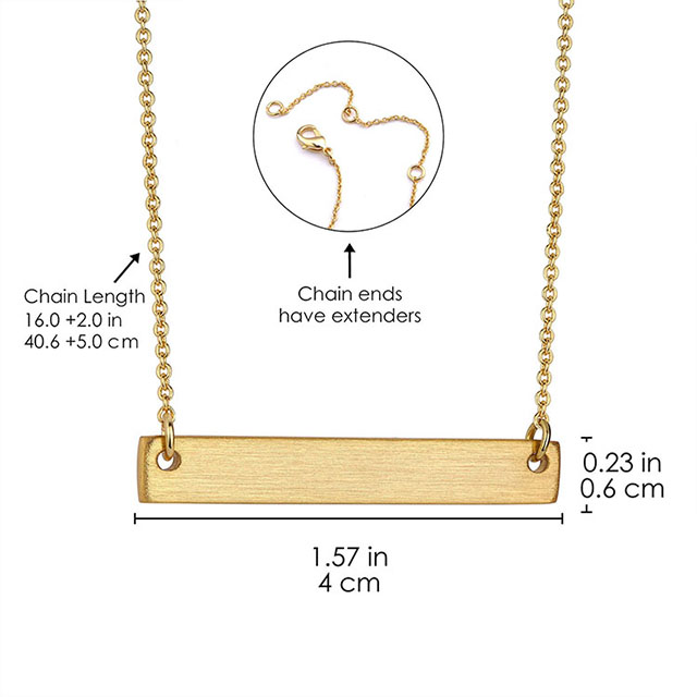 パーソナライズまたはブランクバー真鍮カスタムネームネックレスは、単語の文字を彫刻することができますジュエリー
