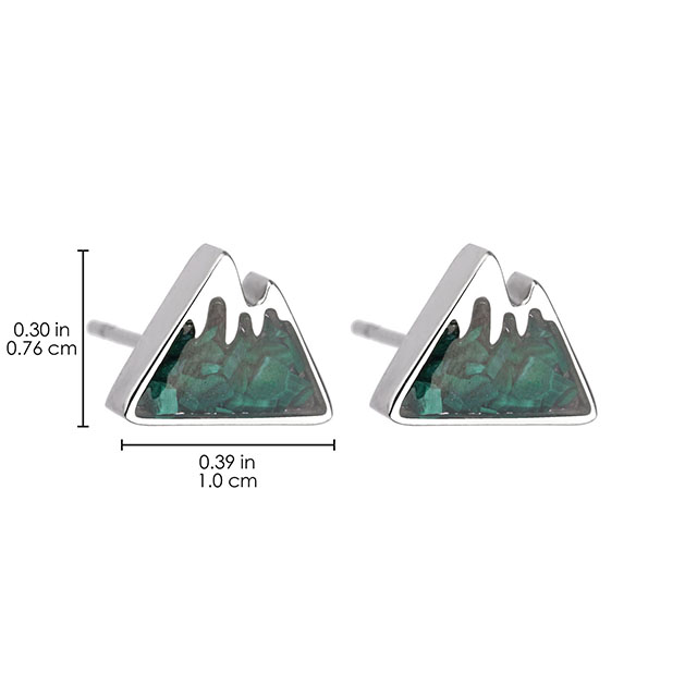 山のスタッドピアス 女性用 小さなタンブルジェムストーンチッ​​プ入り 山脈イヤリング ステンレス鋼 雪山イヤリング スタッド 女の子用 ジュエリーギフト 