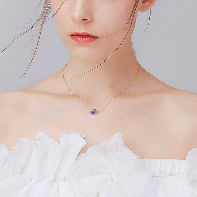 ローズクォーツ瑪瑙ペンダント天然石ヒーリングクリスタルネックレス